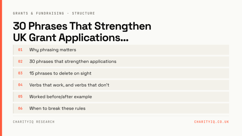 30 Phrases That Strengthen UK Grant Applications (and 15 to Delete)