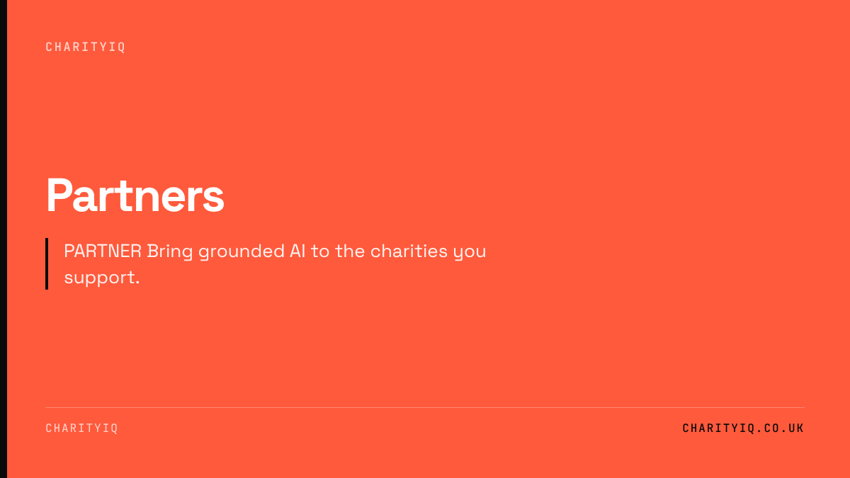 Partners. PARTNER Bring grounded AI to the charities you support.