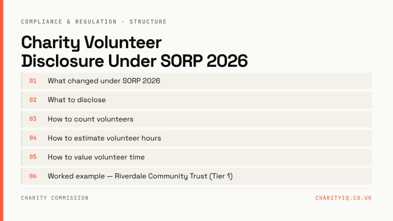 Charity Volunteer Disclosure Under SORP 2026
